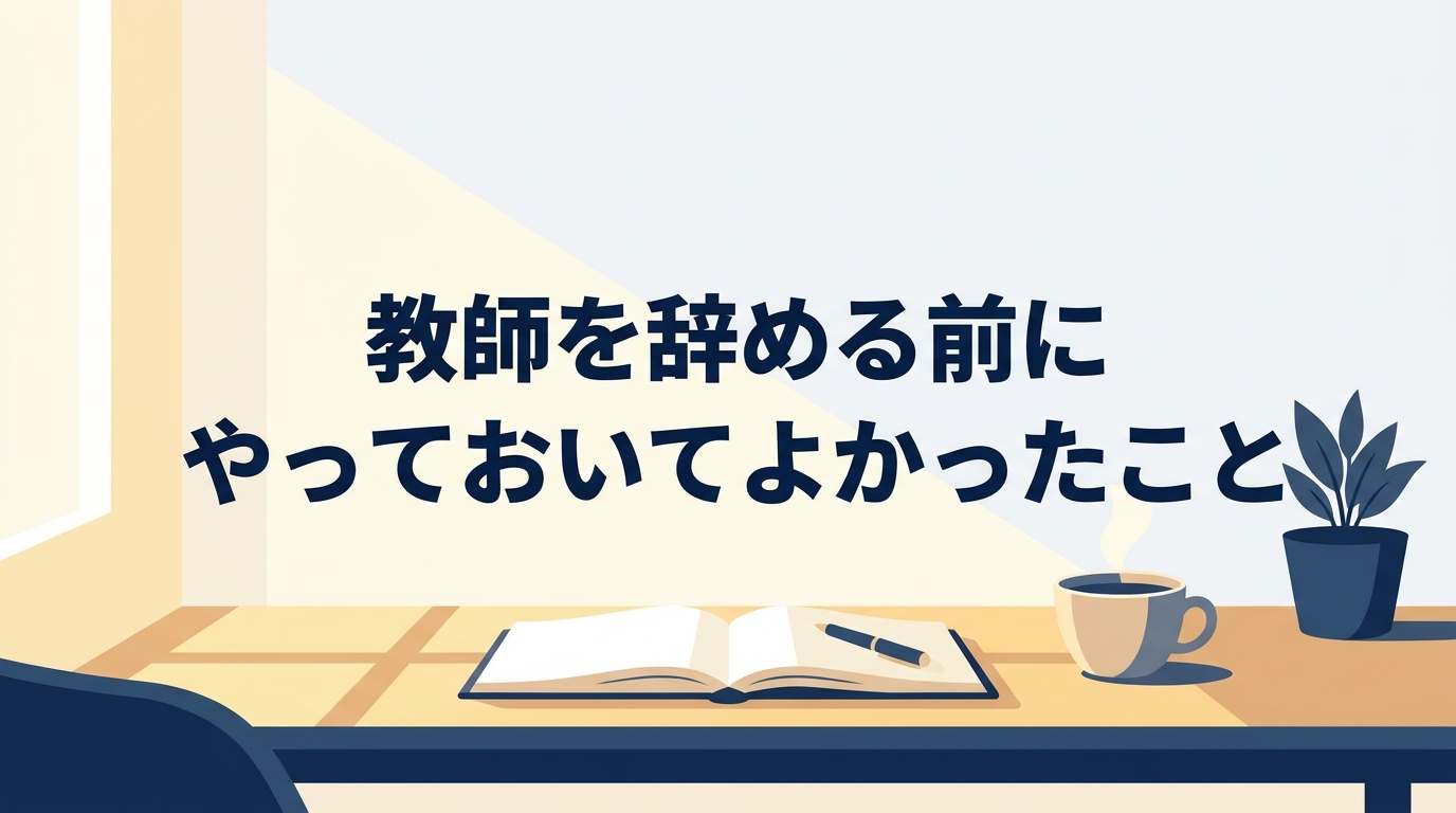 教師を辞める前にやっておいてよかったこと